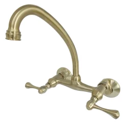 Hot Kingston Wall Mount 6-Inch Adjustable Center Kitchen Faucet Wall Mounted Kitchen Faucets
