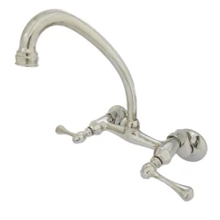 Hot Kingston Wall Mount 6-Inch Adjustable Center Kitchen Faucet Wall Mounted Kitchen Faucets