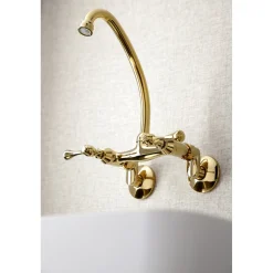 Hot Kingston Wall Mount 6-Inch Adjustable Center Kitchen Faucet Wall Mounted Kitchen Faucets