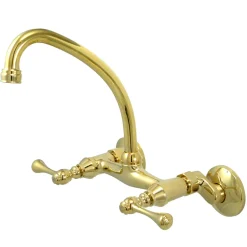 Hot Kingston Wall Mount 6-Inch Adjustable Center Kitchen Faucet Wall Mounted Kitchen Faucets