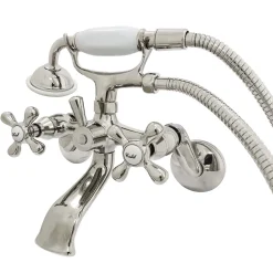 Sale Kingston Wall Mount Clawfoot Tub Faucet with Hand Shower Tub Faucets