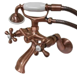Sale Kingston Wall Mount Clawfoot Tub Faucet with Hand Shower Tub Faucets