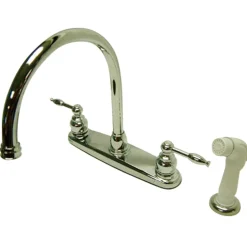 Knight 8" Goose Neck Kitchen Faucet Faucets With Side Spray