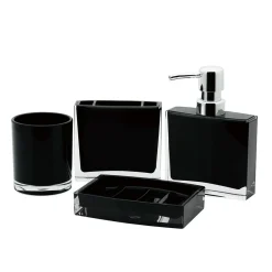 Outlet Krystal Bathware Canyon 4-Piece Bath Accessory Set Soap Dishes & Dispensers|Toothbrush Holders & Tumblers