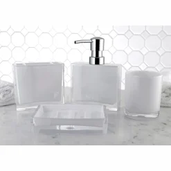 Outlet Krystal Bathware Canyon 4-Piece Bath Accessory Set Soap Dishes & Dispensers|Toothbrush Holders & Tumblers