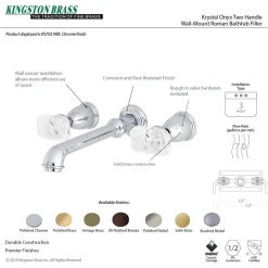Discount Krystal Onyx 2-Handle Wall Mount Roman Tub Faucet Tub Faucets