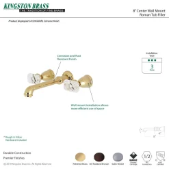 Discount Krystal Onyx 2-Handle Wall Mount Roman Tub Faucet Tub Faucets