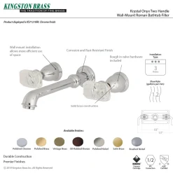 Outlet Krystal Onyx Two-Handle Wall Mount Bathroom Faucet Wall Mount