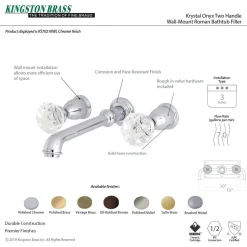 New Krystal Onyx Two-Handle Wall Mount Roman Tub Faucet Tub Faucets