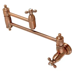 Online KS310AXAC Restoration Wall Mount Pot Filler Kitchen Faucet, Antique Copper Wall Mounted Kitchen Faucets