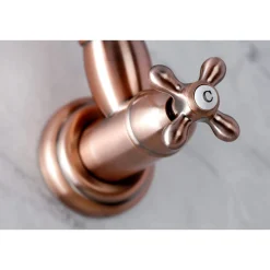 Online KS310AXAC Restoration Wall Mount Pot Filler Kitchen Faucet, Antique Copper Wall Mounted Kitchen Faucets