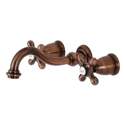 Online KS312AXAC Vintage 2-Handle Wall Mount Bathroom Faucet, Antique Copper Wall Mount
