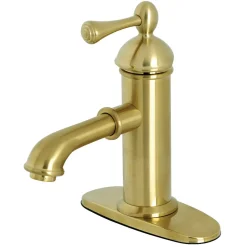 Discount KS7417BL Paris Single Lever Handle Bathroom Faucet in Brushed Brass Single Hole