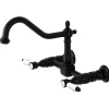 Sale KS1240BPL Bel-Air Wall Mount Bridge Kitchen Faucet, Matte Black Wall Mounted Kitchen Faucets