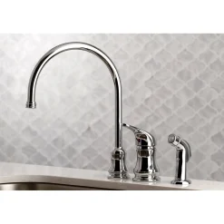 Hot KS821CSP Single-Handle Kitchen Faucet in Polished Chrome Widespread Kitchen Faucets|Faucets With Side Spray