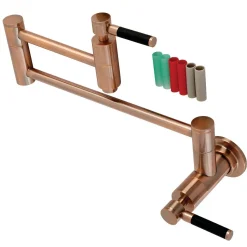Discount KS810DKLAC Concord Wall Mount Pot Filler Kitchen Faucet, Antique Copper Wall Mounted Kitchen Faucets