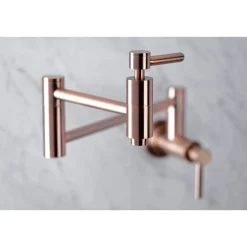 Discount KS810DLAC Concord Wall Mount Pot Filler Kitchen Faucet, Antique Copper Wall Mounted Kitchen Faucets
