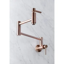 Discount KS810DLAC Concord Wall Mount Pot Filler Kitchen Faucet, Antique Copper Wall Mounted Kitchen Faucets