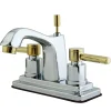 KS8644DL Concord Two Handle Centerset Lavatory Faucet with Brass Pop-up 4" Center Set