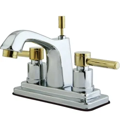 KS8644DL Concord Two Handle Centerset Lavatory Faucet with Brass Pop-up 4" Center Set