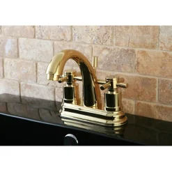 Best KS8612DX Concord Two Handle Centerset Lavatory Faucet with Brass Pop-up 4" Center Set