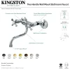 KS216MB Kingston Two Handle Wall Mount Bathroom Faucet, Matte Black Wall Mount