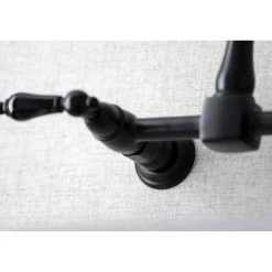 Discount KS1240PKL Duchess Two-Handle Wall Mount Bridge Kitchen Faucet, Matte Black Wall Mounted Kitchen Faucets