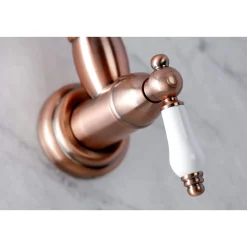 Discount KS310PLAC Restoration Wall Mount Pot Filler Kitchen Faucet, Antique Copper Wall Mounted Kitchen Faucets