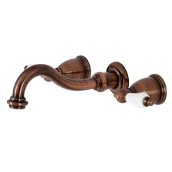 Discount KS312PLAC Vintage 2-Handle Wall Mount Bathroom Faucet, Antique Copper Wall Mount