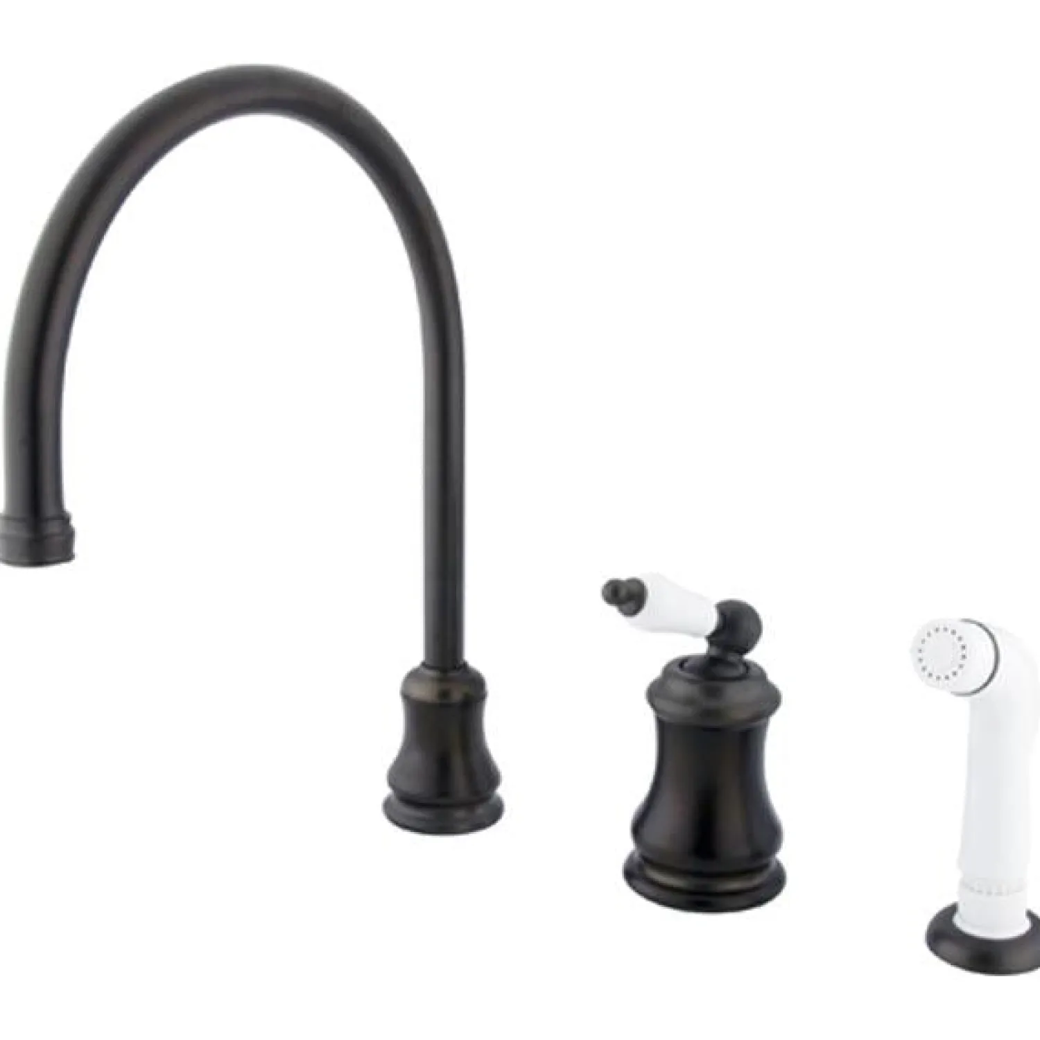 Discount KS3815PL Single Handle Widespread Kitchen Faucet with Non-Metallic Sprayer Widespread Kitchen Faucets|Faucets With Side Spray