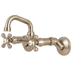 KS212SN 2-Handle Wall Mount Bar Faucet in Brushed Nickel Bar Faucets