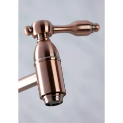Hot KS310TALAC Tudor Wall Mount Pot Filler Kitchen Faucet, Antique Copper Wall Mounted Kitchen Faucets