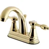 Best KS7612TAL 4" Centerset Lavatory Faucet with Brass Pop-up in Polished Brass 4" Center Set