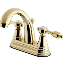 Best KS7612TAL 4" Centerset Lavatory Faucet with Brass Pop-up in Polished Brass 4" Center Set