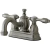 New KS7108TAL 4" Centerset Lavatory Faucet with Brass Pop-up in Satin Nickel 4" Center Set