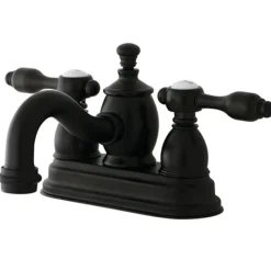 New KS7105TAL 4" Centerset Lavatory Faucet with Brass Pop-up in Oil Rubbed Bronze 4" Center Set