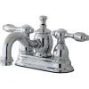 Clearance KS7101TAL 4" Centerset Lavatory Faucet with Brass Pop-up in Chrome 4" Center Set