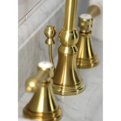 Hot KS298XBAL-P Heirloom Widespread Bathroom Faucet with Brass Pop-Up 8