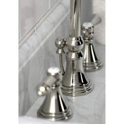 Hot KS298XBAL-P Heirloom Widespread Bathroom Faucet with Brass Pop-Up 8