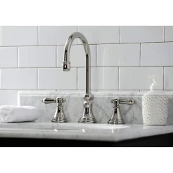 Hot KS298XBAL-P Heirloom Widespread Bathroom Faucet with Brass Pop-Up 8