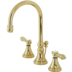 Hot KS298XBAL-P Heirloom Widespread Bathroom Faucet with Brass Pop-Up 8