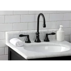 Outlet KS298XDFL-P NuFrench Widespread Bathroom Faucet with Brass Pop-Up 8