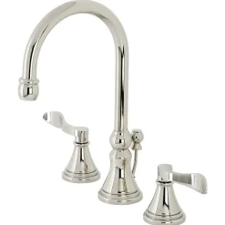 Outlet KS298XDFL-P NuFrench Widespread Bathroom Faucet with Brass Pop-Up 8
