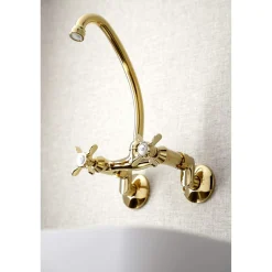 Outlet KS114X-P Essex Two Handle Wall Mount Kitchen Faucet Wall Mounted Kitchen Faucets