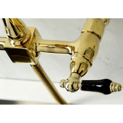 Discount KS126XPKLBS-P Duchess Wall Mount Bridge Kitchen Faucet with Brass Sprayer Wall Mounted Kitchen Faucets