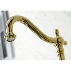 Discount KS126XPKLBS-P Duchess Wall Mount Bridge Kitchen Faucet with Brass Sprayer Wall Mounted Kitchen Faucets