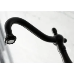 Discount KS126XPKLBS-P Duchess Wall Mount Bridge Kitchen Faucet with Brass Sprayer Wall Mounted Kitchen Faucets