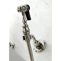 Discount KS126XPKLBS-P Duchess Wall Mount Bridge Kitchen Faucet with Brass Sprayer Wall Mounted Kitchen Faucets