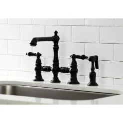 Sale KS727XPKLBS-P Duchess Bridge Kitchen Faucet with Brass Sprayer Bridge Faucets