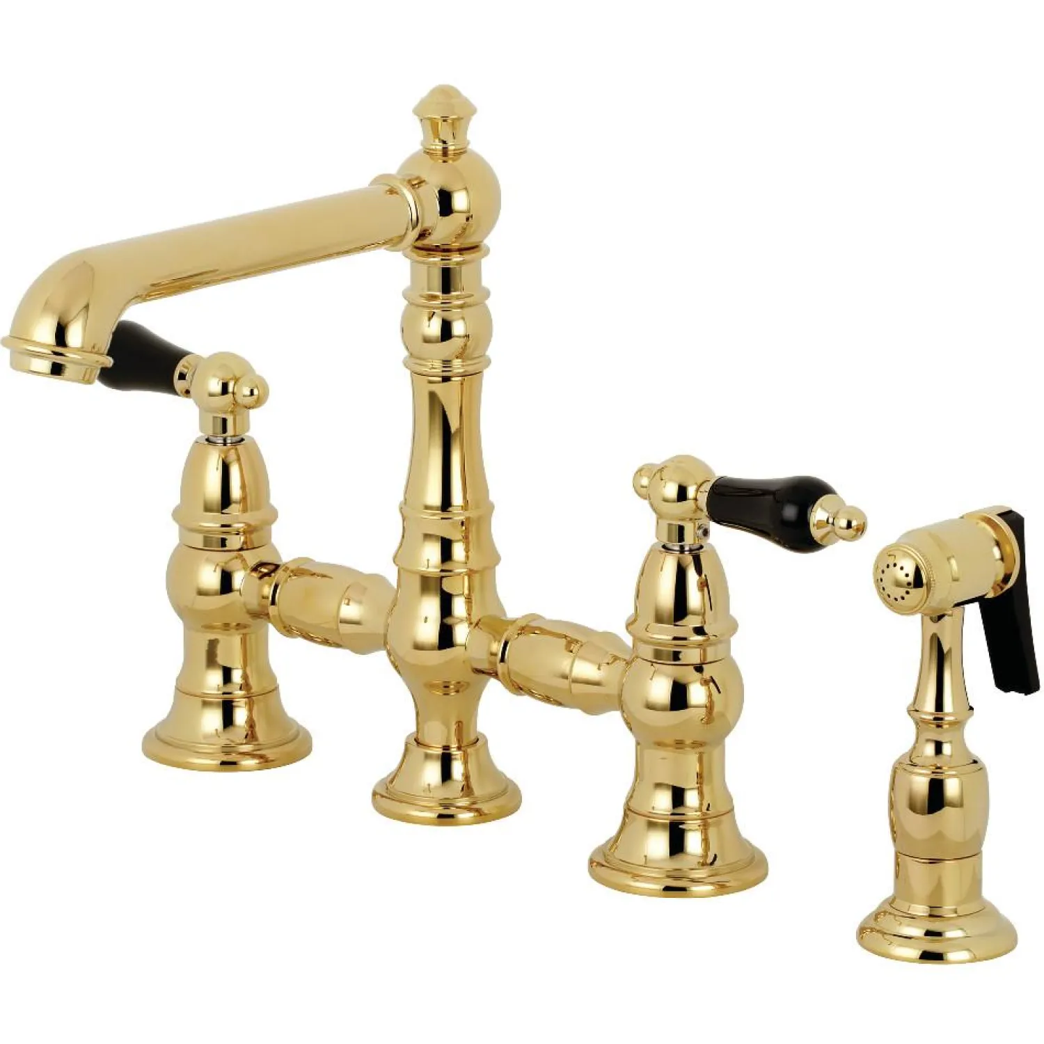 Sale KS727XPKLBS-P Duchess Bridge Kitchen Faucet with Brass Sprayer Bridge Faucets